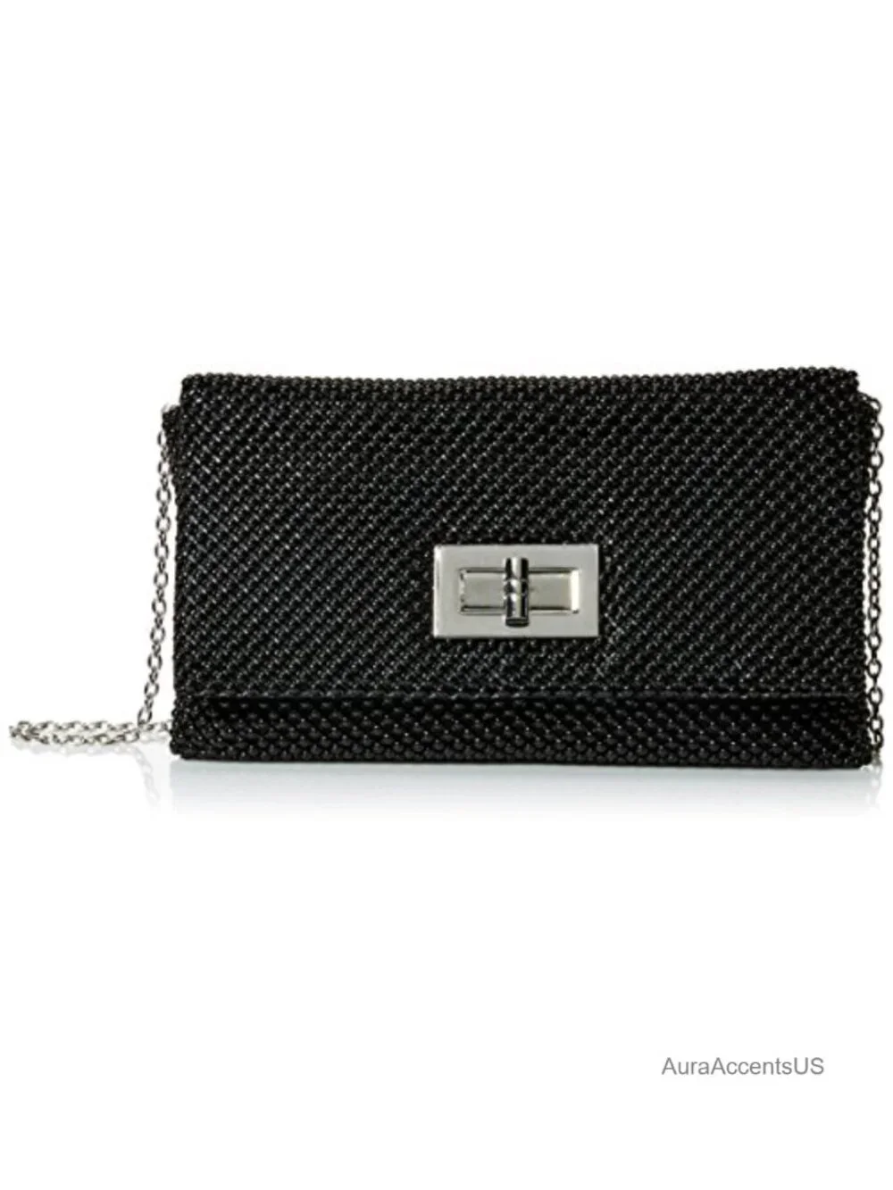 Sparkly Mesh Evening Clutch with Removable Shoulder Strap